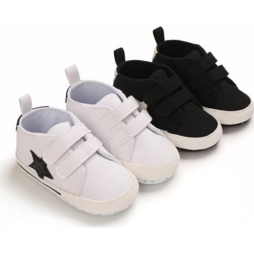 HOT Baby Classic Sports Sneakers Newborn Baby Boys Girls Print Star First Walkers Shoes Infant Toddler Anti-slip Baby Shoes