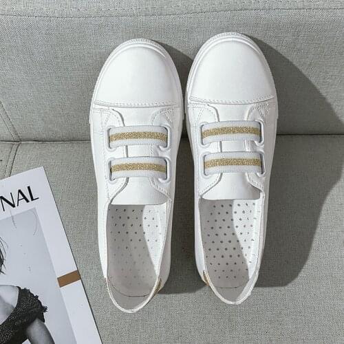 Woman Shoes Summer New Fashion Shoes Woman Casual Microfiber PU Leather Simple Women Casual Striped Shoes Sneakers Breathable