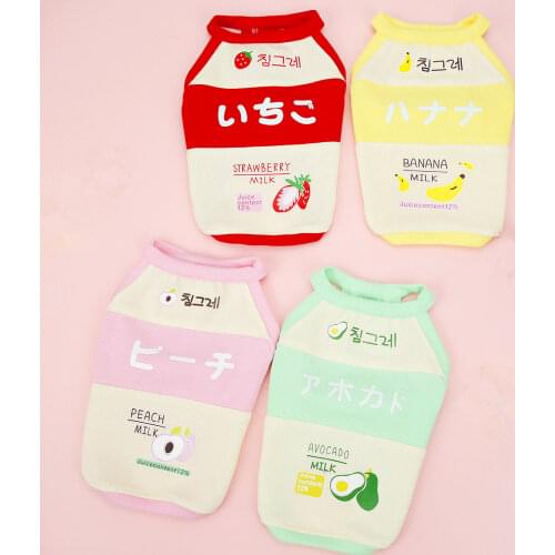 10PC/Lot Summer Small Dog Clothes Fruit Patterns Cat Dog T-Shirts Cotton Dogs Vest Puppy Pet Clothes