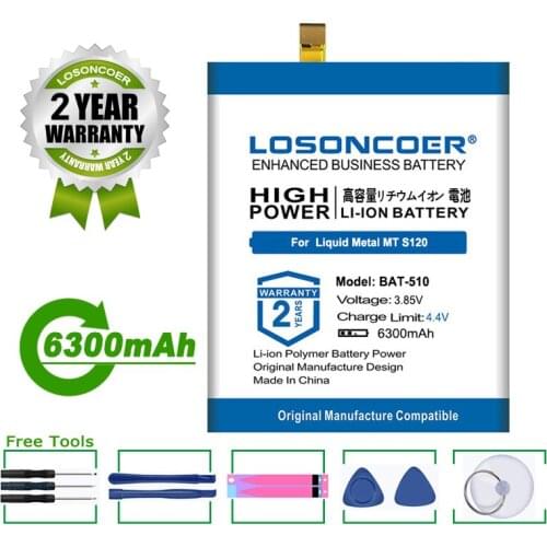 LOSONCOER Battery 6300mAh BAT-510 Battery For Acer Liquid Metal MT S120 BAT-510 (1/CP6/65/85) SP516485SF-C BT.0010S.001