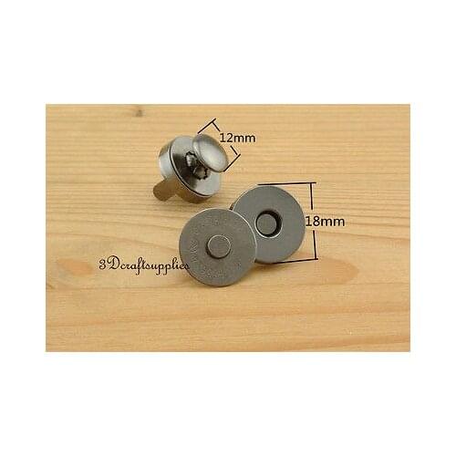 Magnetic Snaps bag button purse Magnetic Snaps button 20 pcs 18 mm gunmetal F66
