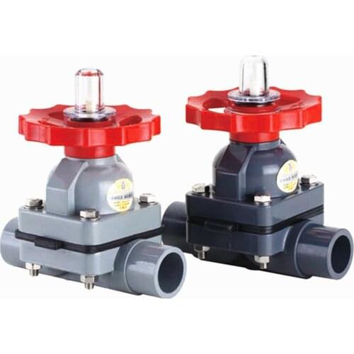 1/2" 3/4" 1" Socket Type PVC Diaphragm Valve DN15 DN20 DN25 DN32 UPVC Plastic Diaphragm Valve Manual Valve Acidproof Alkali