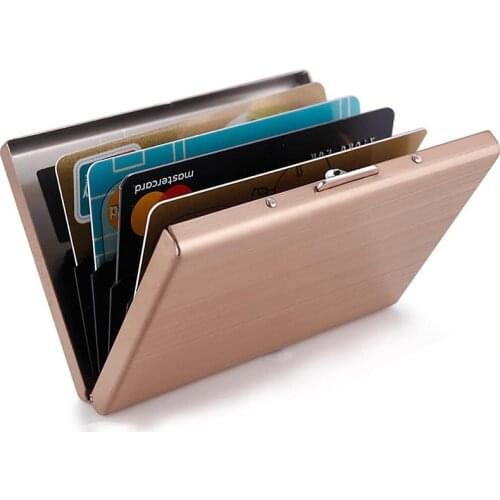 Metal Credit Card Case Wallet Men Women Business Slim Stainless Steel Card Holder Protector Coin Purse