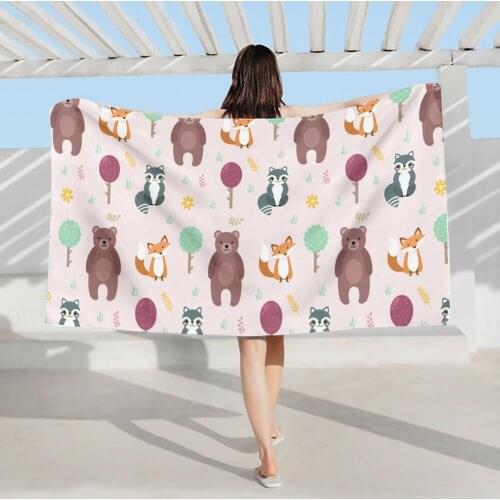 Fashion Quicky-Dry Beach towel High Quality Towe Cute Animal Lion Dolphin Pattern Childrens Microfiber Printed Bath Towels