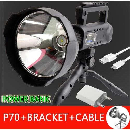 XHP70 Powerful Portable Flashlight Wide Angle Lantern Spotlights XHP50 Searchlight With Bracket Suitable For Outdoor Road Work