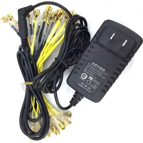 Arcade Led Cable Set with Amplfiier Adater Charger Connenct to illiminated Push Button Light Cables 6.3mm 12v Free Shipping