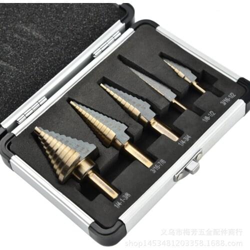 5-Piece British Ladder Drill Set/Step Drill/Steel Plate Drill/Twist Drill/Export Reamer