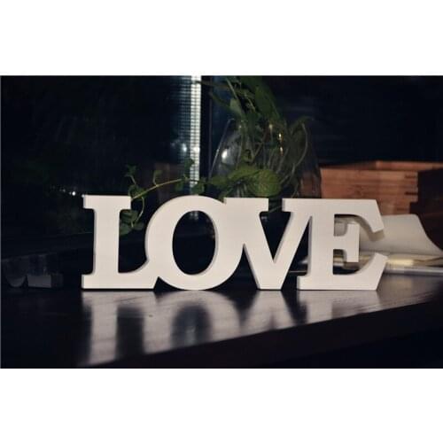 LOVE letter white free standing word Alphabet Sign for Birthday Wedding Party Decoration gift craft DIY favor