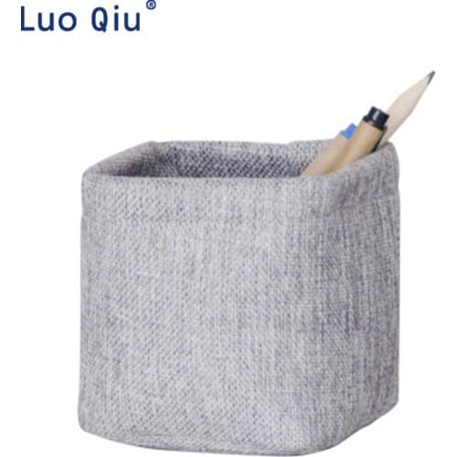 Tabletop imitation linen box mini small cloth collection pen container simple key box linen box