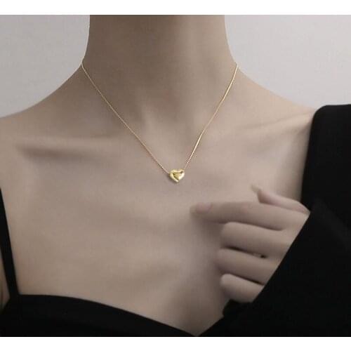 2021 Stainless Steel Letter Necklace for Women Good Luck Choker Heart Gold Color Fashion Jewelry Dropshipping Gift