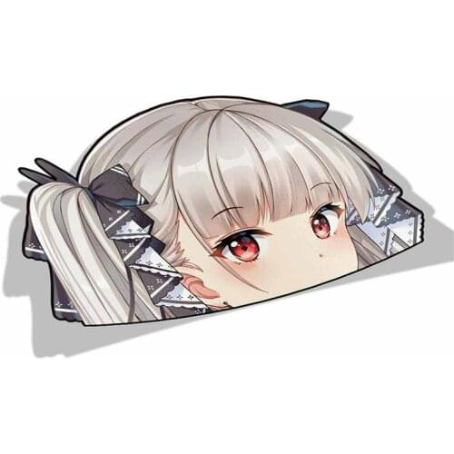Personality Cartoon Car Sticker for HMS Formidable Azur Lane Peeker Peek BIG HEAD Anime Vinyl Decal Apply To Car Window