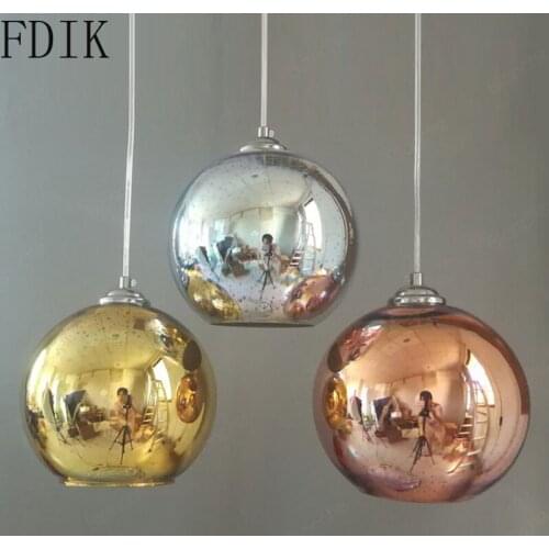 Modern Colorful Glass Ball Pendant Lights Led Hanging Lamp for Bar Coffee Kitchen Loft Decor Fluorescence Suspension Luminaire