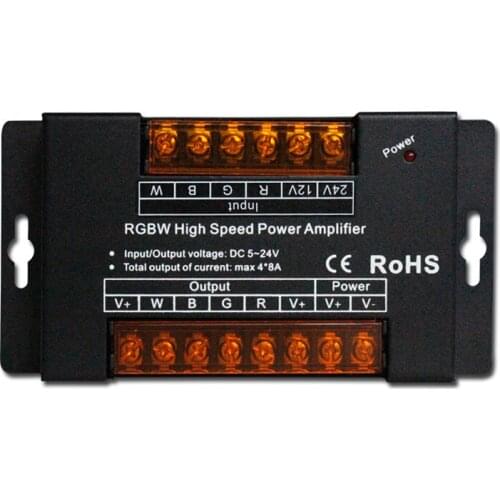 PWM Dimming Signal DC5V-24V High Speed Large Power Amplifier 4CH RGBW Amplifier for RGBW Strips