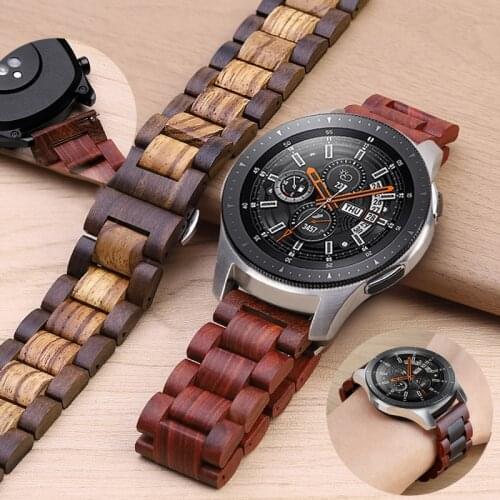 Watch Band Wooden for samsung Watch 3 41mm 45mm Bracelet for samsung Galaxy Watch 42mm 46mm sandalwood wristband accessories