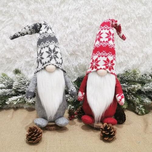 Christmas Decoration Gifts Navidad Faceless Doll Forest Elder Ornaments Knitted Plush Santa Dolls Handmade Holiday рождество Toy