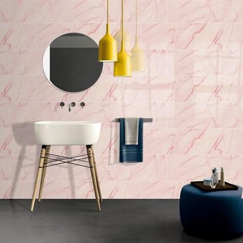 Pink Marble Sticker Waterproof Self-adhesive Rental Bedroom Lite Renovated Ceramic Tile Wall Sticker