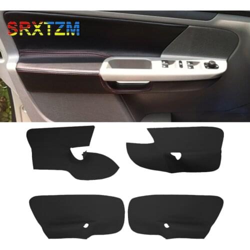 SRXTZM 4PCS Interior Car Door Handle Armrest Panel Microfiber Leather Cover For Volkswagen Golf 5 2005-2010 With Mount Fittings