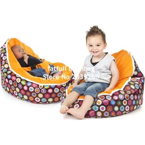 COVER ONLY, NO FILLINGS - 2 in 1 functional Lovely Fish Pattern Baby Bean Bag Infant Beanbag Cover No Stuffings with Zipper