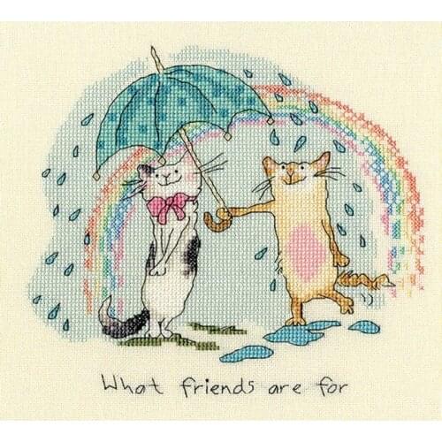 Top Customized Embroidery What Friends Are For Modern Cross Stitch Borders with 100% Cotton Floss & Free Shipping for Home Decor