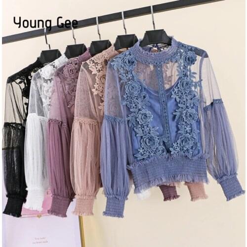 Прозрачные блузки Young Gee China At AliExpress
