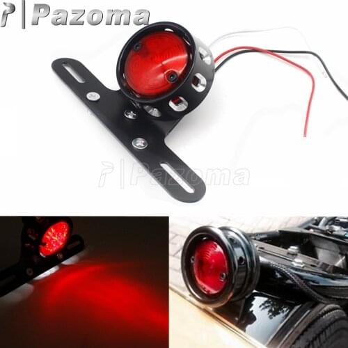 Motorcycle Red LED Tail Light For Harley Honda Yamaha Suzuki Scrambler Cafe Racer Custom Old School Taillight Brake Stop Light