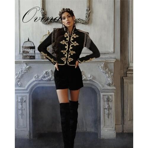 High Quality Black Long Sleeve Button Chain Rayon Slim Bodycon Bandage Top Women Jackets