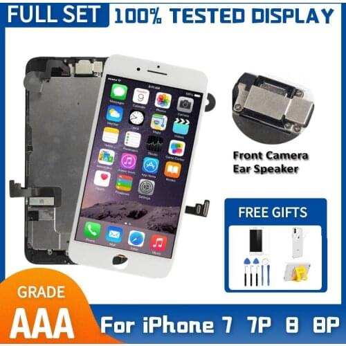 AAA LCD Full Set Assembly For iPhone 7 8 Plus 7P 8P LCD Display 3D Touch Digitizer Assembly Replacement+Front Camera+Earpiece