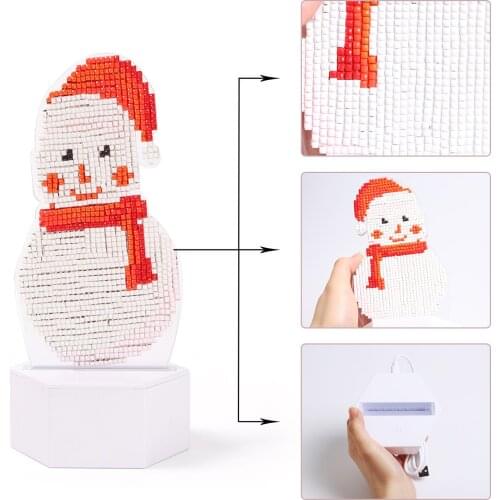 ZOOYA DIY Diamond Painting Led Light Lamp Special Shaped Christmas Diamond Mosaic Cross Stitch Embroidery Diamond Art Home Gift