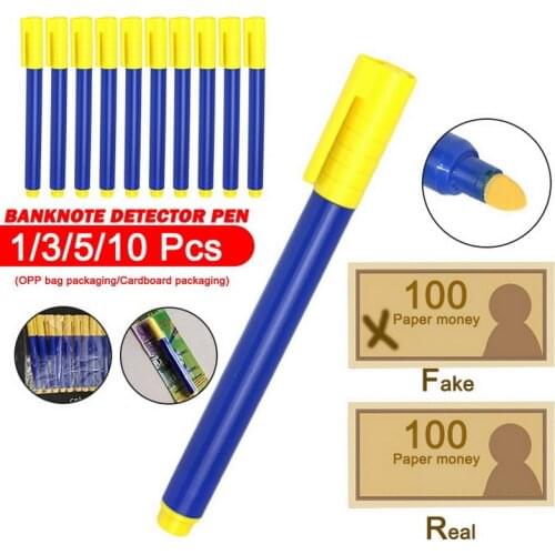 1-10pcs Portable Bank Note Checker Tester Pens Money Detector Marker for Testing Counterfeit Fake Pounds Euros Dollars Tools