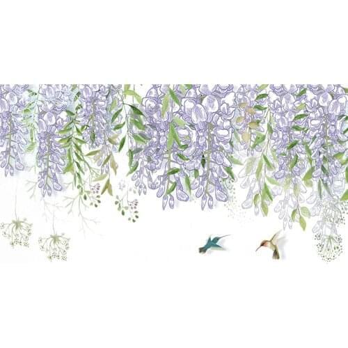 1 sheet Violet Pattern Wall Sticker Self Adhesive Flower Window Sticker Waterproof PVC Living Room Bedroom Decal Home Decor