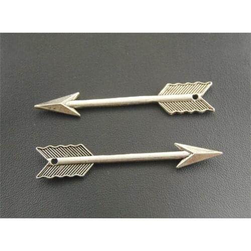 10 Pcs 3 Colors Large Arrow Charm Alloy Metal Connector Handmade Charms Pendants Jewelry Findings A163/519/23
