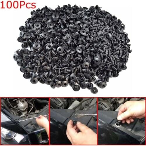 100Pcs Universal Mixed Auto Fastener Car Bumper Clips Retainer Rivet Door Panel Fender Liner Screw