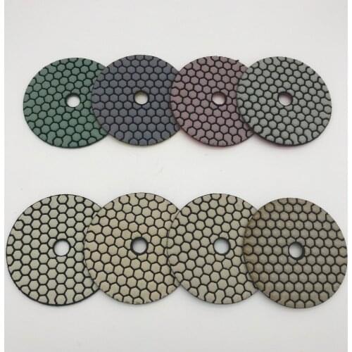 Diamond Dry Polishing Pads 4 inch (100 mm) Circle Polishing Wheel Granite Marble Polishing Pad Stone Resin Polish Pads 8 Pcs/lot