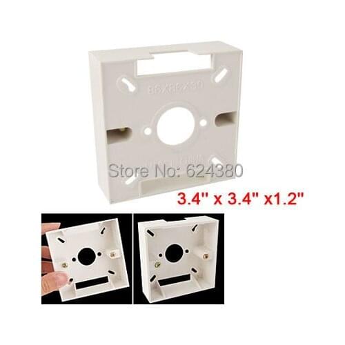 86mm x 86mm White Plastic Housing RJ45 RJ11 Network Wall Face Plate Panel Back Box