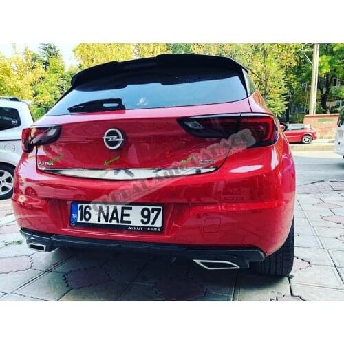 For Opel Astra K 2015-2021 Chrome Tailgate Trunk Trim Bottom Lath Body Car Auto Accessory Diffüser Spilitter Car-styling Sport
