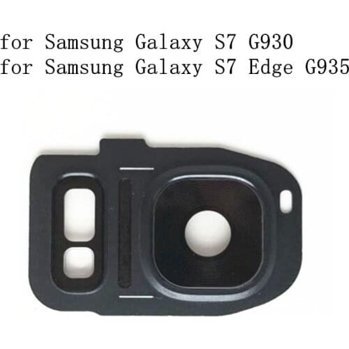 For Samsung Galaxy S7 G930 S7 Edge G935 Rear Back Camera Glass Lens Cover with Frame Holder Replacement Repair Spare Parts