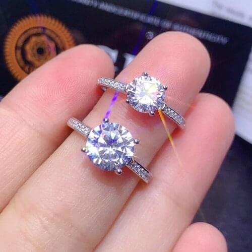925 Silver Excellent Cut D Color Pass Diamond Test 1 Ct Moissanite Heart Snowflake Princess Ring Women Popular Jewelry