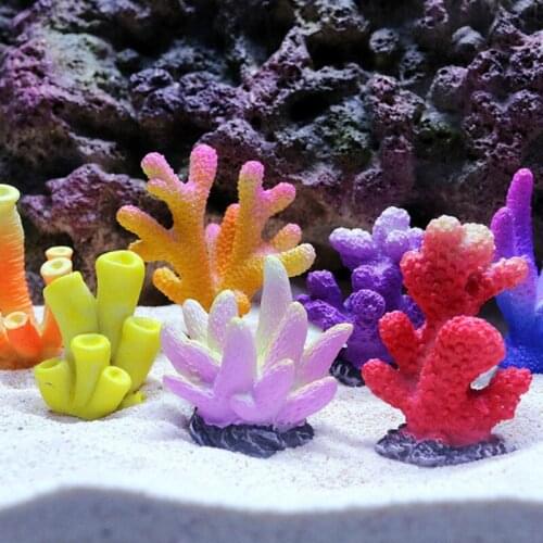 Resin Coral Decoration Colorful Fish Aquarium Decoration Artificial Coral for fish Tank Resin Reef Rock Lanscaping Ornaments
