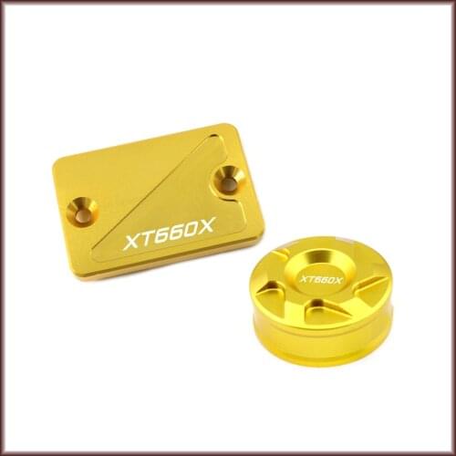 Front Rear Brake Fluid Reservoir Cover Cap For YAMAHA XT 660X XT660X 2004-2014 Motorcycle Accessories CNC Blue Black Gold