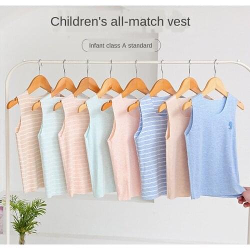 Summer Childrens Seamless Cotton Vest Men and Women Baby Casual Solid Color Vest