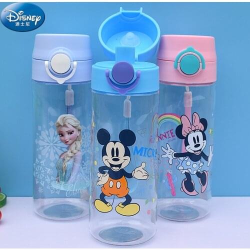 Disney Mickey Mouse Princess Aisha Cartoon Cups Plastic Cup Sealed Sports Bottle Boy and Girl Drinking Water Outdoors Kids Gifts