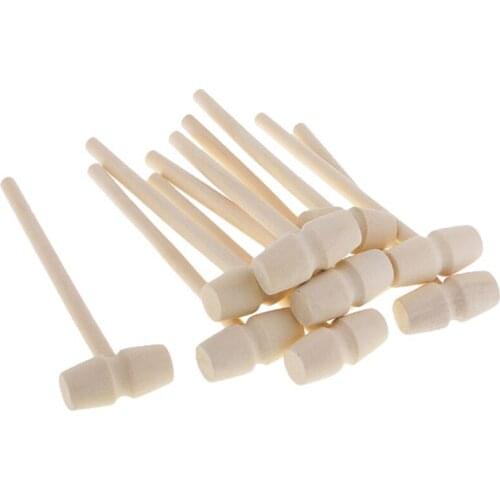 10 Pieces New Mini Wooden Hammer Balls Toy Pounder Replacement Wood Mallets Baby 140 X 43 X 19mm