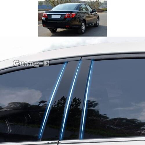 For Chevrolet Epica 2007 2008 2013 Car PC Material Pillar Post Cover Door Trim Window Piano Black Molding Sticker Plate Parts