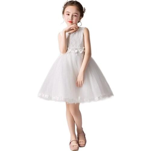 New Arrival Girl Dress for Wedding Birthday Party Kids Sleeveless Beading Father and Daughter Ball Gown Children Clothes Vestido