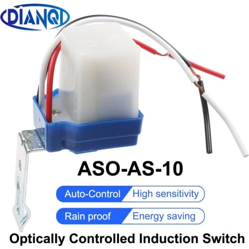 New AS-10 10A Photoswitch Sensor Switch Auto On Off Photocell Street Light Control AC/DC universal 12V 24V 220V