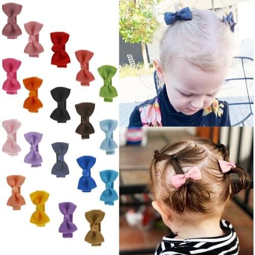 Girls Solid Simple Little Clips 2pcs/set Chinese Wholesale Hair Accessories Bow Hairpins For Kids Headwear