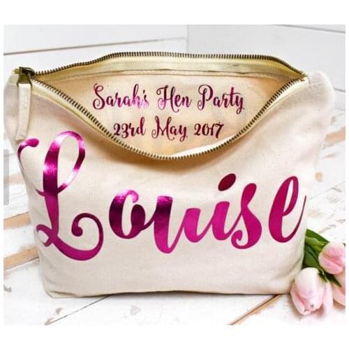 Personalised names bridesmaid wedding Gift Make Up Cosmetic Bags Unique Gift for Bridal Party Bags