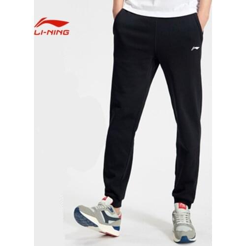 LINING Men Pants Football Series Casual Loose Knitted Comfortable Breathable Sports Pants Trouser Pocket Zipper Pants AKLQ327