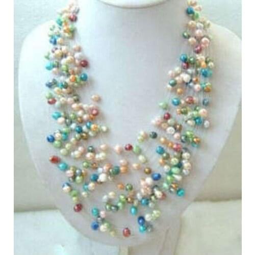 Wonderful Multicolor Cultured Freshwater Pearl Necklace