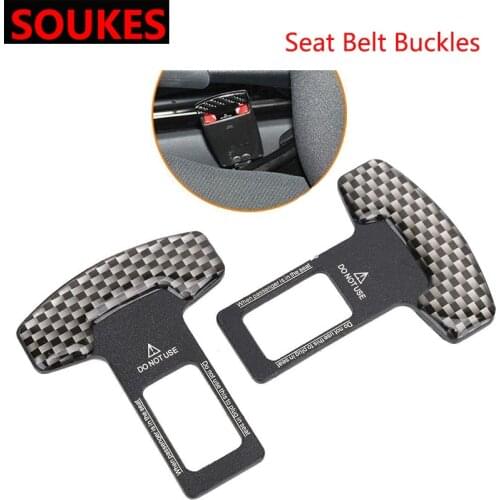 1pcs Carbon Fiber Car Safety Seat Belt Buckle Clip For Hyundai Solaris Tucson 2016 I30 IX35 I20 Accent Santa Fe Citroen C4 C5 C3
